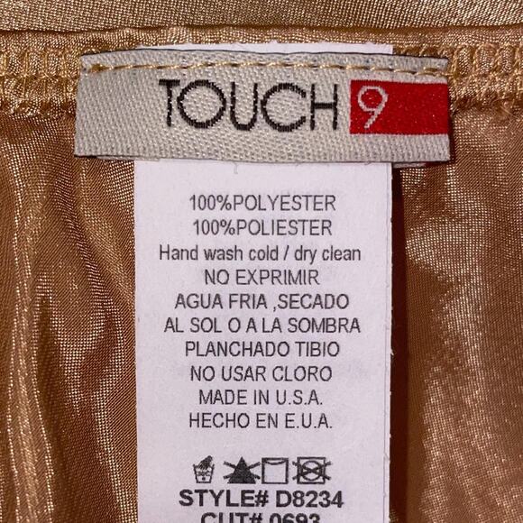 Golden Yellow Slip Midi Dress M - Picture 5 of 5